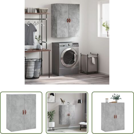 vidaXL Armadio a parete -  Mobile a Parete Grigio Cemento 69,5x34x90 cm