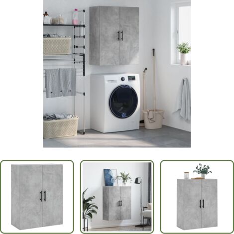 vidaXL Armadio a parete -  Mobile a Parete Grigio Cemento 69,5x34x90 cm