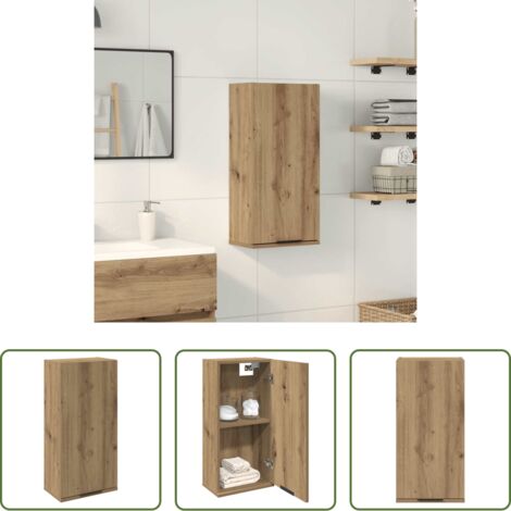 vidaXL Armadio a parete -  Mobile da Bagno a Parete Rovere Artigianale 32x20x67 cm