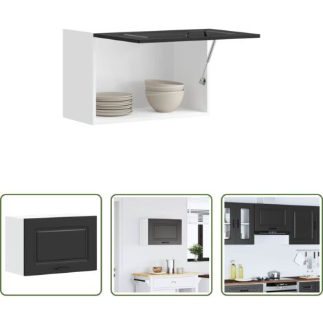 vidaXL Armadio a parete -  Pensile da Cucina Kalmar Nero in Legno Multistrato