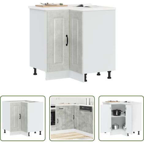 vidaXL Armadio angolare -  Mobile Base ad Angolo Cucina Kalmar Grigio Cemento Truciolato