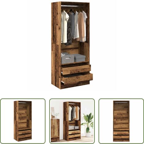 vidaXL Armadio antico -  Armadio Legno Antico 80x50x200 cm in Legno Multistrato