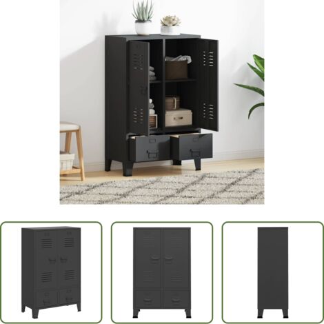 vidaXL Armadio antracite -  Armadio Industriale Antracite 67x35x107 cm in Acciaio