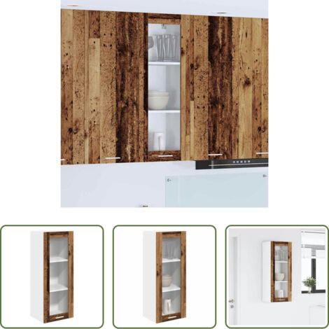 vidaXL Armadio appeso -  Armadio pensile con porta Legno vecchio 40 x 31 x 100 cm