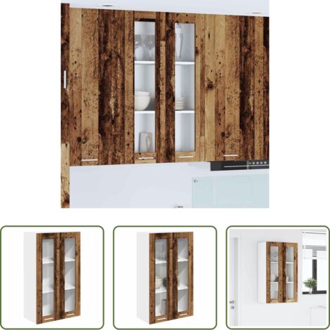vidaXL Armadio appeso -  Armadio pensile con porta Legno vecchio 60 x 31 x 100 cm
