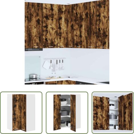 vidaXL Armadio appeso -  Armadio pensile Rovere Affumicato e Bianco 57 x 57 x 100 cm