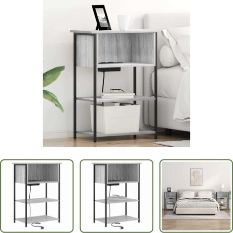 vidaXL Armadio -  Armadio da Notte Grigio Sonoma 55 x 31 x 76 cm