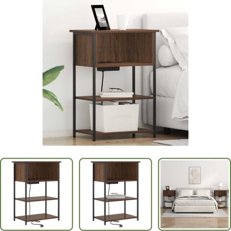 vidaXL Armadio -  Armadio da Notte Rovere Marrone 55 x 31 x 76 cm