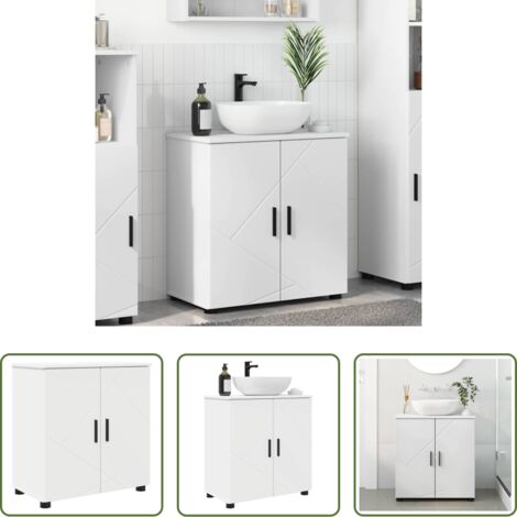 vidaXL Armadio autoportante -  Mobile da Bagno con archiviazione Bianco 61 x 35 x 64 cm