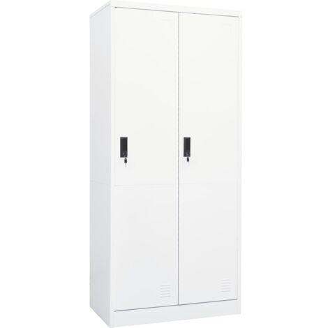 vidaXL Armadio Bianco 80x50x180 cm in Acciaio
