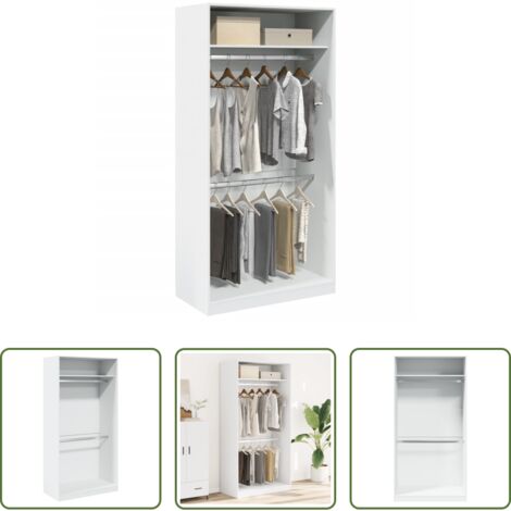 vidaXL Armadio bianco -  Armadio Bianco 100x50x200 cm in Legno Multistrato