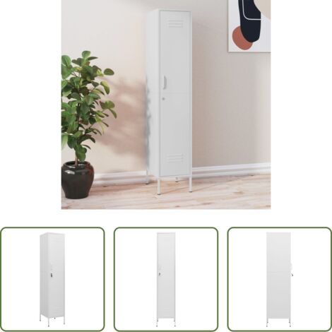 vidaXL Armadio bianco -  Armadio Bianco 35x46x180 cm in Acciaio