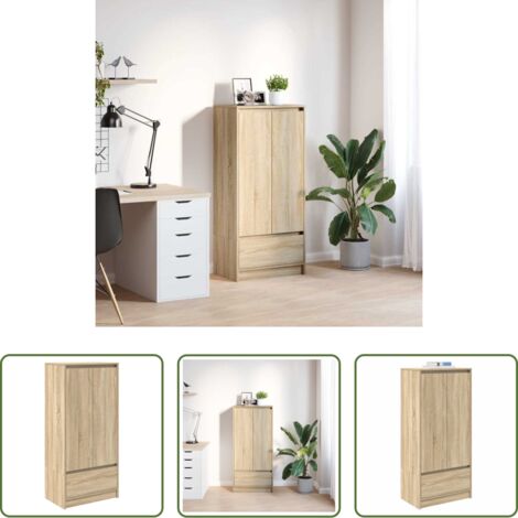 vidaXL Armadio con ante -  Armadio con Cassetto Rovere Sonoma 55,5x34x119,5 cm Truciolato