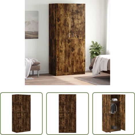 vidaXL Armadio con ante -  Armadio Rovere Fumo 90x52x200 cm in Legno Multistrato
