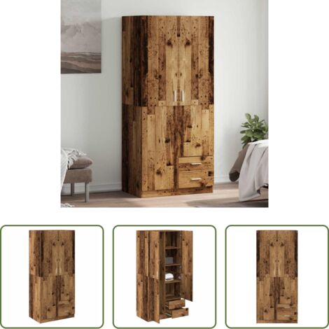 vidaXL Armadio con cassetti -  Armadio Legno Antico 80x52x180 cm in Truciolato