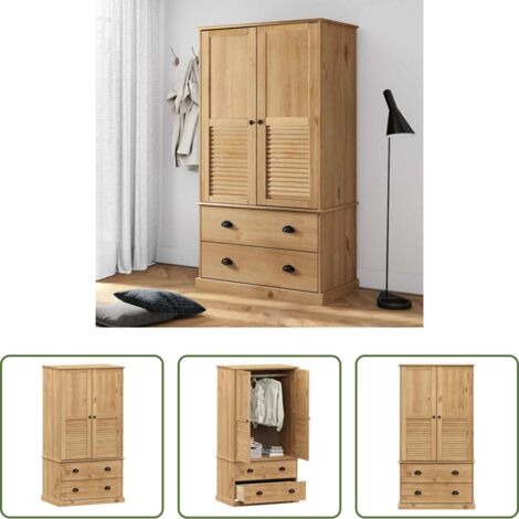 vidaXL Armadio con cassetti -  Armadio VIGO 90x55x170 cm in Legno Massello di Pino