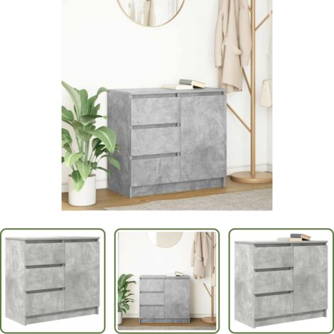 vidaXL Armadio con cassetti -  Credenza con Cassetto Grigio Cemento 71x35x65 cm in Truciolato