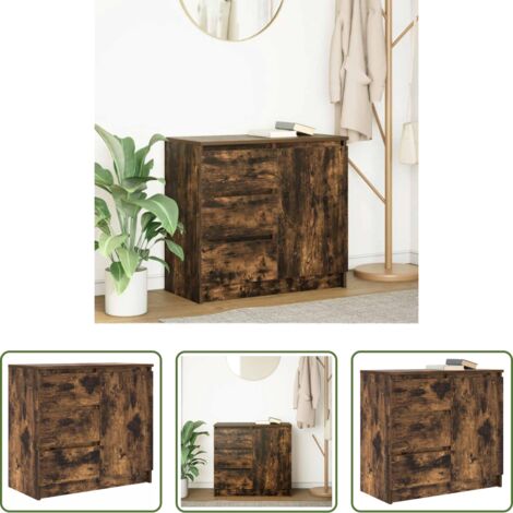 vidaXL Armadio con cassetti -  Credenza con Cassetto Rovere Fumo 71x35x65 cm in Truciolato