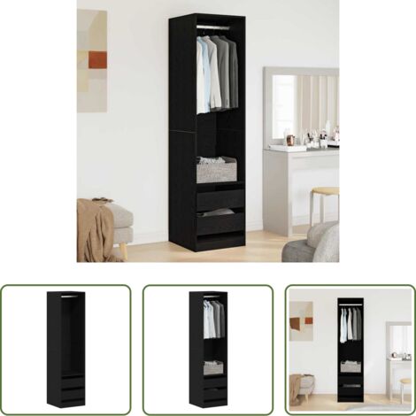 vidaXL Armadio con cassetti -  Guardaroba Rovere nero 50 x 50 x 200 cm Legno multistrato