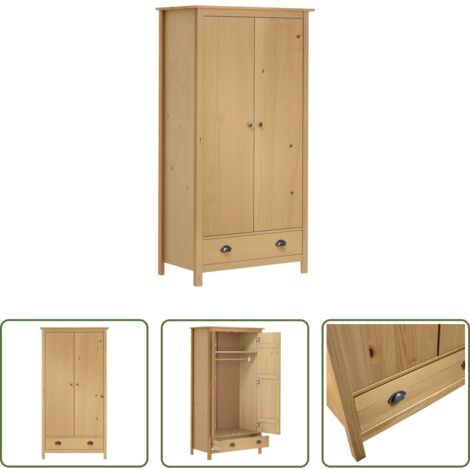 vidaXL Armadio con cassetto -  Armadio a 2 Ante Hill 89x50x170 cm Legno Massello di Pino