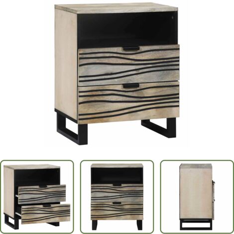 vidaXL Armadio con cassetto -  Armadio da Notte con cassetto Bianco e Nero 50 x 33 x 62 cm