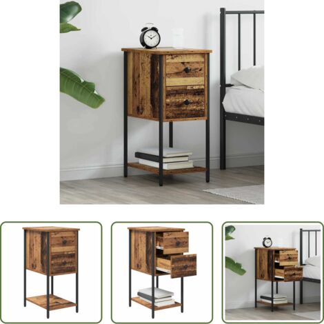 vidaXL Armadio con cassetto -  Armadio da Notte con cassetto Legno vecchio 32 x 42 x 70 cm