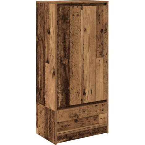 vidaXL Armadio con Cassetto Legno Antico 55,5x34x119,5 cm Truciolato