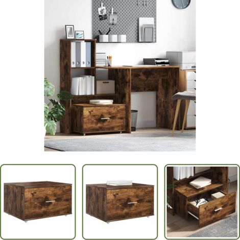 vidaXL Armadio con cassetto -  Mobile con Cassetti con ruota Rovere fumé 55 x 45 x 31 cm