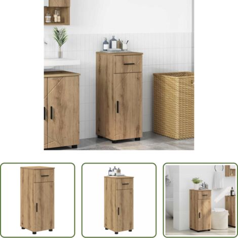 vidaXL Armadio con cassetto -  Mobile da Bagno con cassetto Rovere artigianale 30 x 35 x 80 cm