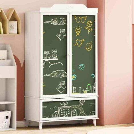 vidaXL Armadio con Lavagna con cassetto Bianco Legno multistrato