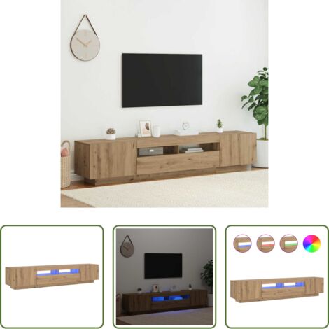 vidaXL Armadio con luci RGB -  Mobile Porta TV con LED Artigianale 200x35x40 cm Multistrato