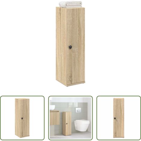 vidaXL Armadio con portarotolo -  Mobile da Bagno con Portarotolo Rovere Sonoma 20,5x22x72 cm