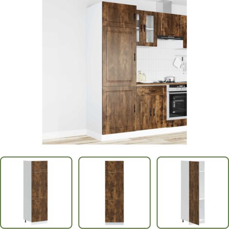 vidaXL Armadio con porte -  Armadio da Cucina Porto Rovere Fumo in Legno Multistrato