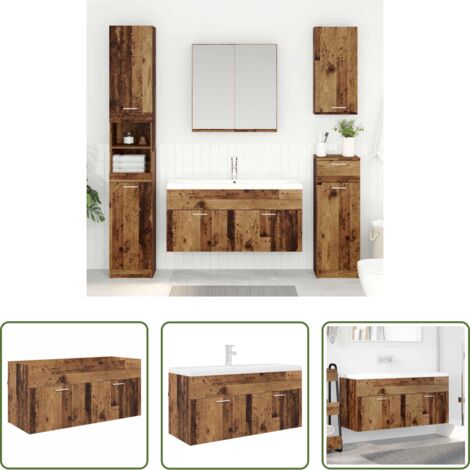 vidaXL Armadio con porte -  Armadio sottolavello con porta Legno vecchio Legno multistrato