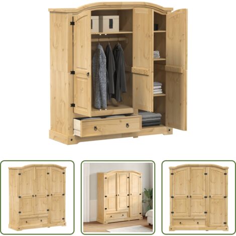 vidaXL Armadio con ripiani -  Armadio Corona 151,5x52x170 cm in Legno Massello di Pino