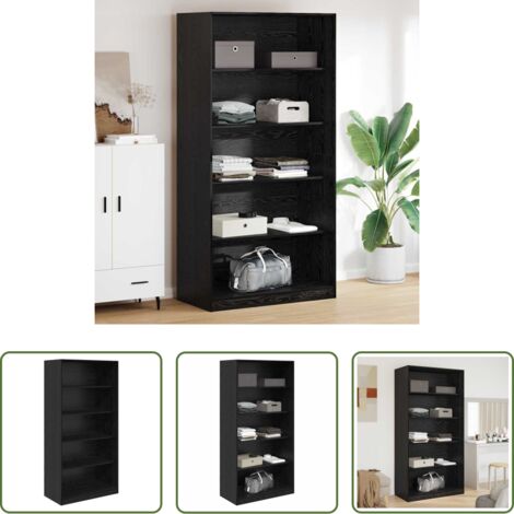 vidaXL Armadio con ripiani -  Guardaroba Rovere Nero 100 x 50 x 200 cm Legno multistrato