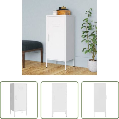 vidaXL Armadio con ripiani regolabili -  Armadietto Bianco 42,5x35x101,5 cm in Acciaio