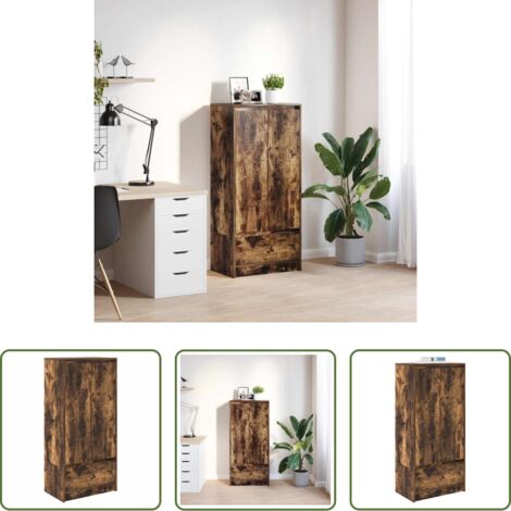 vidaXL Armadio con ripiano -  Armadio con Cassetto Rovere Fumo 55,5x34x119,5 cm in Truciolato