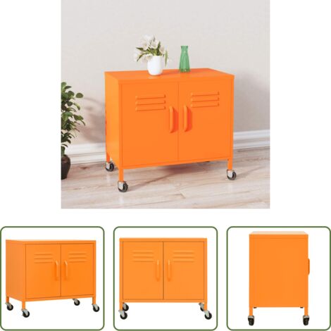 vidaXL Armadio con ruote -  Armadietto Arancione 60x35x56 cm in Acciaio