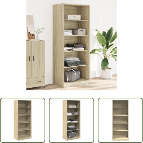 vidaXL Armadio con scomparti - Armadio Rovere Sonoma 80x50x200 cm in Legno tecnico