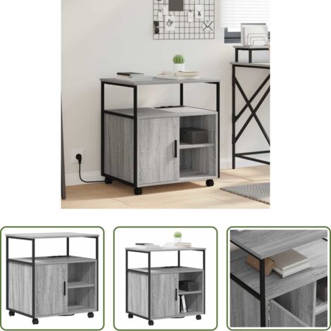 vidaXL Armadio con stazione di ricarica -  Cabina con Stazione di Ricarica Grigio Sonoma 61 x 46 x 67 cm