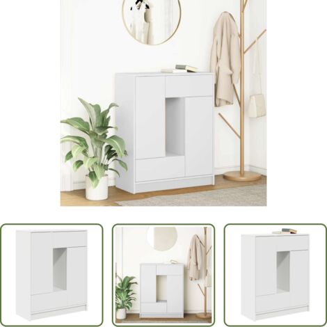 vidaXL Armadio -  Credenza con Cassetti e Ante Bianco 73x31x90 cm