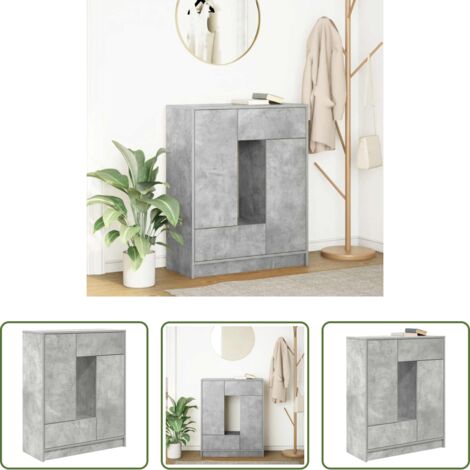 vidaXL Armadio -  Credenza con Cassetti e Ante Grigio Cemento 73x31x90 cm