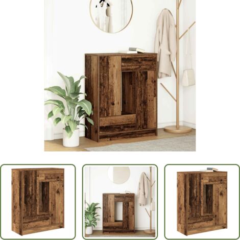 vidaXL Armadio -  Credenza con Cassetti e Ante Legno Antico 73x31x90 cm