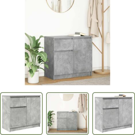 vidaXL Armadio -  Credenza con Cassetto Grigio Cemento 71x35x65 cm in Truciolato