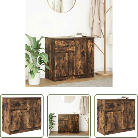 vidaXL Armadio -  Credenza con Cassetto Rovere Fumo 71x35x65 cm in Truciolato