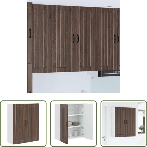 vidaXL Armadio cucina moderno -  Pensile cucina con porta Rovere Marrone 80 x 31 x 100 cm