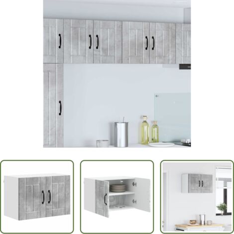vidaXL Armadio cucina moderno -  Pensile cucina Grigio cemento 60 x 31 x 40 cm Legno multistrato