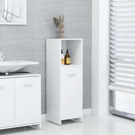 VIDAXL Armadio da Bagno Bianco 30x30x95 cm in Legno Multistrato