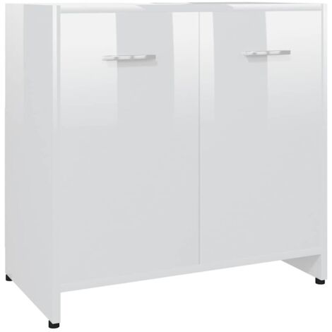 vidaXL Armadio da Bagno - Bianco Lucido - 60x33x61 cm